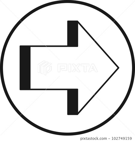 Arrow symbol. Turn right. Transparent flat design element. 102749159