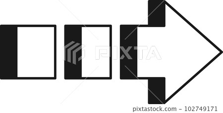 Arrow symbol. Turn right. Transparent flat design element. 102749171