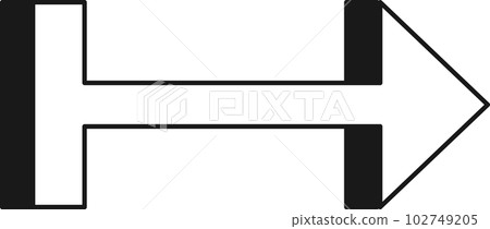 Arrow symbol. Turn right. Transparent flat design element. 102749205