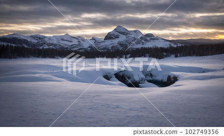 AI-generated image/Polar scenery Sunset/Sunrise 6 102749356