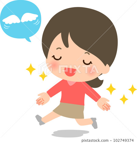 一個張開雙手跳躍的女人,解放的感覺 一個張開雙手跳躍的女人,解放的感覺 102749374