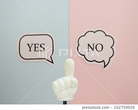 對話泡泡中的 YES 和 NO 字母以及中間的指點桿 102750020