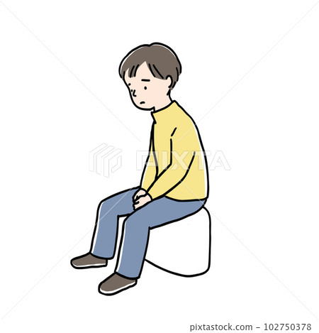 一個沮喪和坐下的人 一個沮喪和坐下的人 102750378