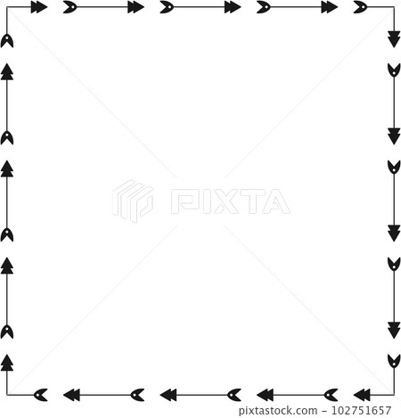 Arrow pattern square frame on transparent background. PNG illustration. Arrow pattern square frame on transparent background. PNG illustration. 102751657