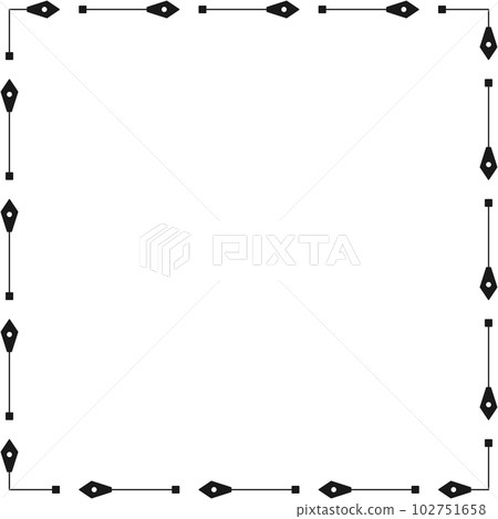 Arrow pattern square frame on transparent background. PNG illustration. Arrow pattern square frame on transparent background. PNG illustration. 102751658