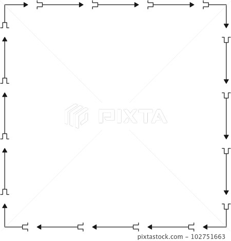 Arrow pattern square frame on transparent background. PNG illustration. Arrow pattern square frame on transparent background. PNG illustration. 102751663