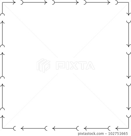 Arrow pattern square frame on transparent background. PNG illustration. Arrow pattern square frame on transparent background. PNG illustration. 102751665