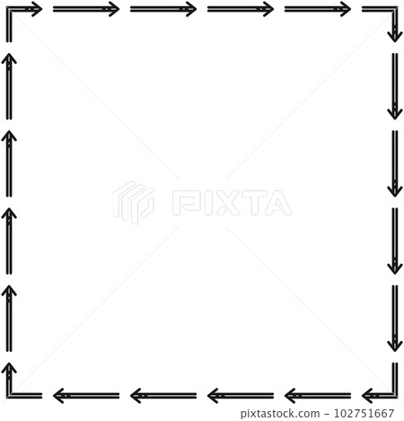Arrow pattern square frame on transparent background. PNG illustration. Arrow pattern square frame on transparent background. PNG illustration. 102751667