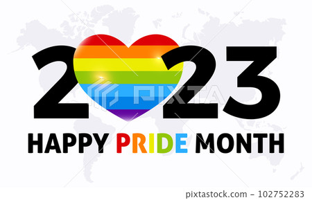 2023 Concept Pride Month transgender community celebration vector template. Diversity, homosexual, rainbow concept banner. 102752283