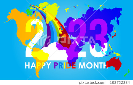 2023 Concept Pride Month transgender community celebration vector template. Diversity, homosexual, rainbow concept banner. 102752284