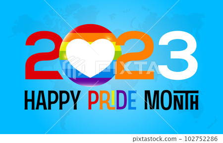2023 Concept Pride Month transgender community celebration vector template. Diversity, homosexual, rainbow concept banner. 102752286