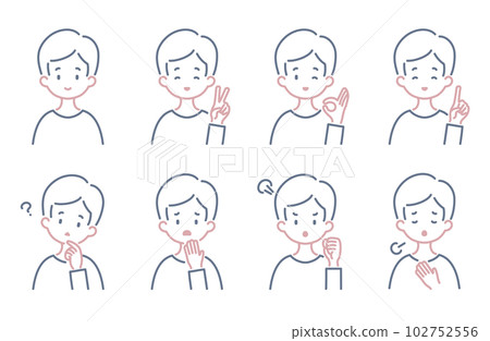 Simple men's illustration set Simple men's illustration set 102752556