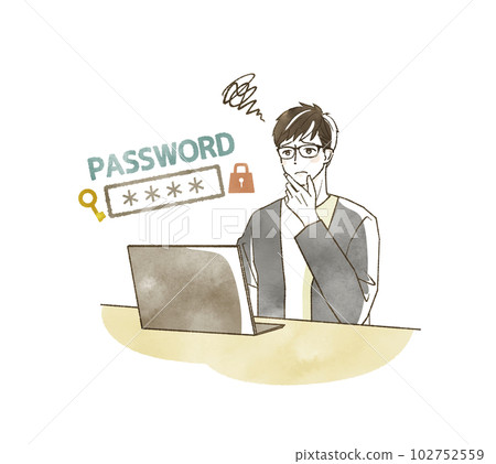 A man worried about his computer password 102752559