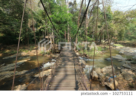 Northern Thailand Maesa Waterfall Suspension Bridge Northern Thailand Maesa Waterfall Suspension Bridge 102753111
