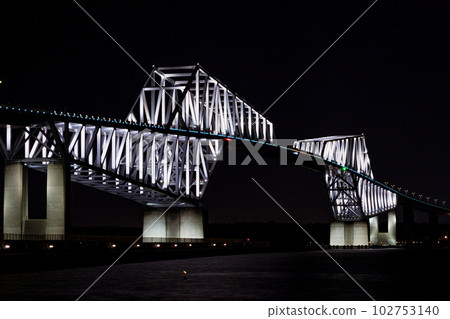 Tokyo Gate Bridge illuminated in the dark 102753140