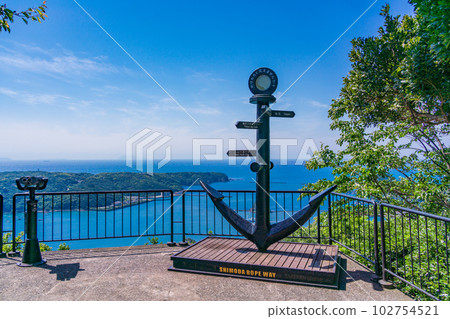 （靜岡縣）從寢具山展望台看到的下田港 102754521