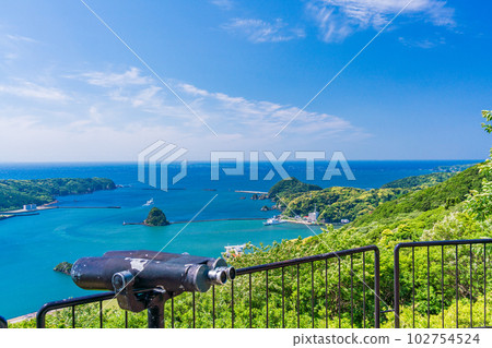 （靜岡縣）從寢具山展望台看到的下田港 102754524