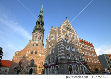 北歐波羅的海三國拉脫維亞首都裡加世界文化遺產裡加老城歷史街區聖彼得教堂 北歐波羅的海三國拉脫維亞首都裡加世界文化遺產裡加老城歷史街區聖彼得教堂 102754622
