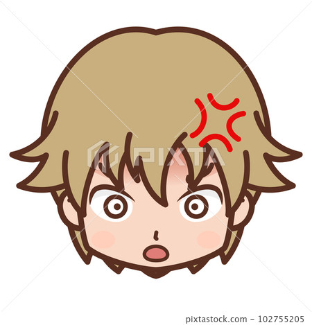 Face / facial expression icon (angry / angry) / male / young [5] 102755205