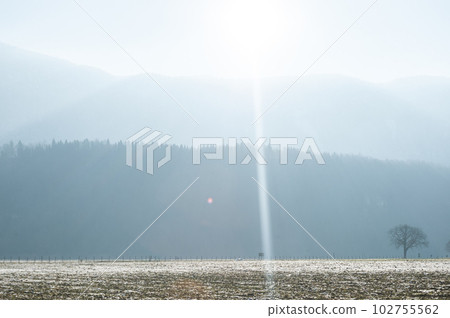 Winter landscape in Southern France 102755562
