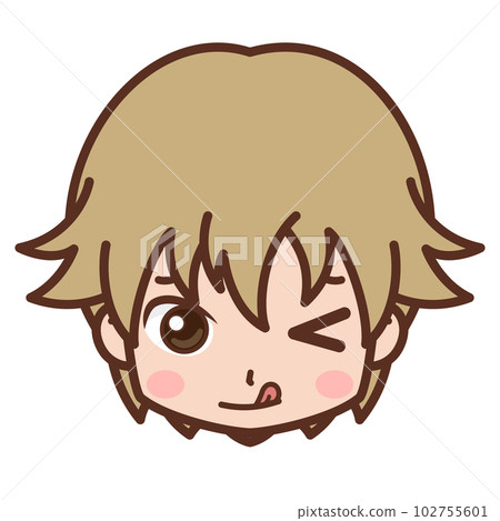 人臉/面部表情圖標（Tehepero/道歉/害羞/作弊）/男/年輕[5] 102755601