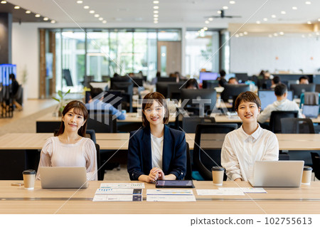 在設計師辦公室工作的女商人 在設計師辦公室工作的女商人 102755613