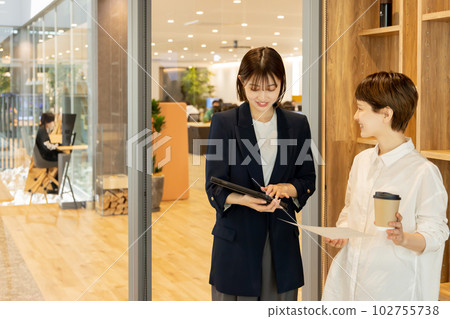 Business woman working in a fashionable designer's office 102755738
