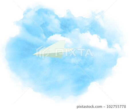 Paper plane flying in the blue sky Circular frame Paper plane flying in the blue sky Circular frame 102755778