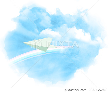 飛越彩虹圓形框架的紙飛機 飛越彩虹圓形框架的紙飛機 102755782