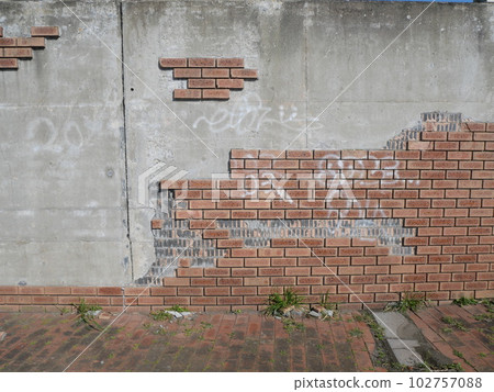 Tasteful red brick wall European retro landscape Tasteful red brick wall European retro landscape 102757088