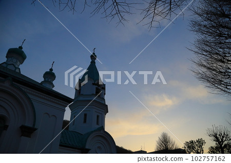Sunset at Hakodate Orthodox Church 102757162