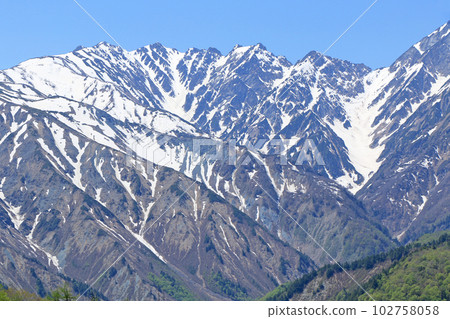 五月從白馬岩岳避暑山莊看到的北阿爾卑斯山 五月從白馬岩岳避暑山莊看到的北阿爾卑斯山 102758058