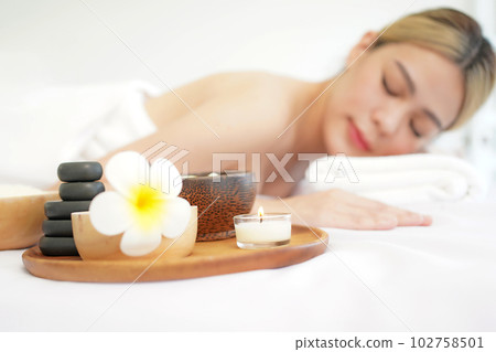 Spa beauty massage healthy wellness.  Spa Thai therapy treatment aromatherapy for body woman.  102758501