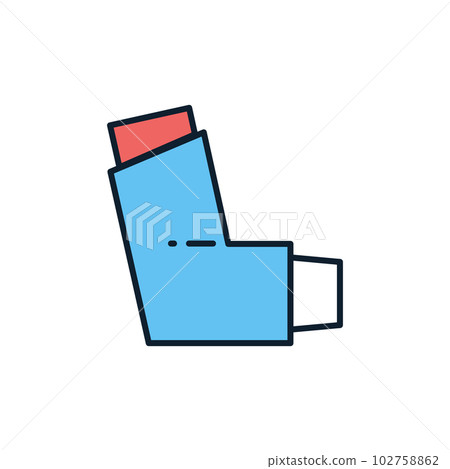 Inhaler related vector icon. 102758862