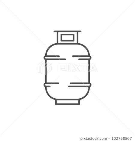 Gas cylinder related vector linear icon 102758867