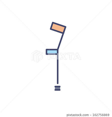 Crutch related vector icon. 102758869