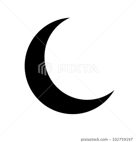 Crescent moon silhouette icon. night. vector. Crescent moon silhouette icon. night. vector. 102759197