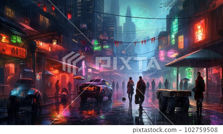 賽博朋克城市景觀景觀,背景圖像,生成 AI AI 圖像 賽博朋克城市景觀景觀,背景圖像,生成 AI AI 圖像 102759508