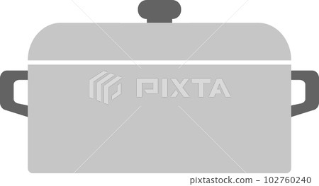 Simple monochrome illustration of a pot Simple monochrome illustration of a pot 102760240