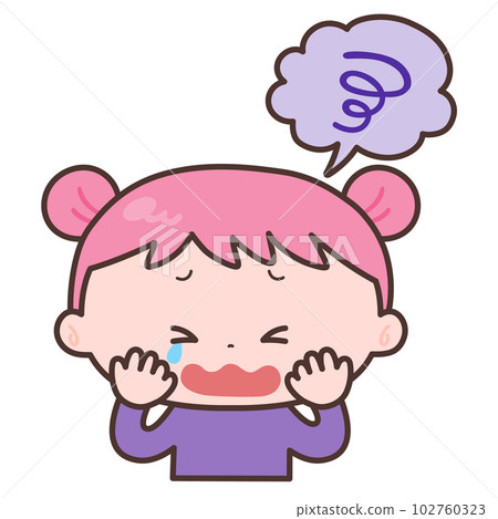 A girl with a speech bubble and a haze A girl with a speech bubble and a haze 102760323