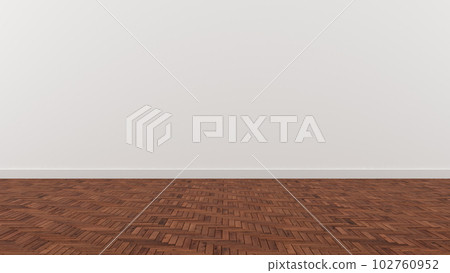 Empty Room Interior Wood Floor Mockup Templlate 3D Illustration Background Texture 102760952