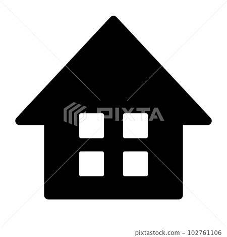 房子剪影圖標與 windows。住房。向量。 房子剪影圖標與 windows。住房。向量。 102761106