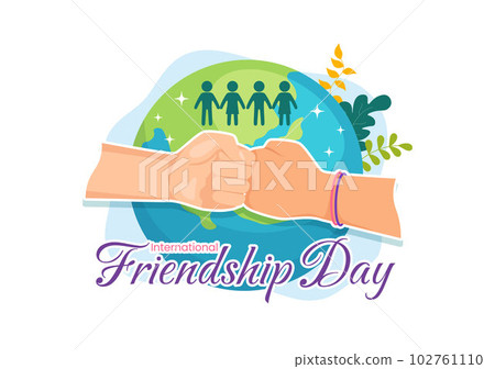 Happy Friendship Day Vector Illustration with Young Boys and Girls Togetherness in Flat Cartoon Hand Drawn Landing Page Background Templates Happy Friendship Day Vector Illustration with Young Boys and Girls Togetherness in Flat Cartoon Hand Drawn Landing Page Background Templates 102761110