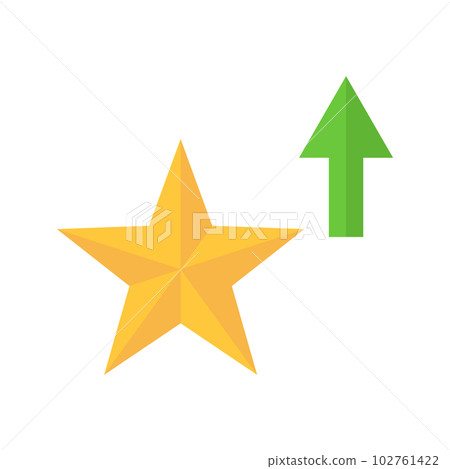 Modern rating increase icon. Star and rising arrow. vector. Modern rating increase icon. Star and rising arrow. vector. 102761422