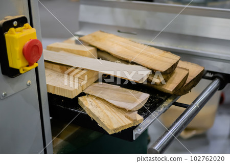 Timber, lumbers on carpenter workbench - close up view Timber, lumbers on carpenter workbench - close up view 102762020