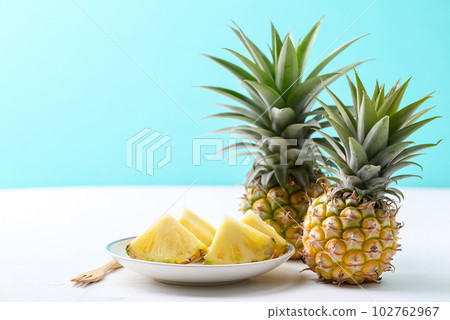 Thai pineapple fruit in summer season, Tropical fruit Thai pineapple fruit in summer season, Tropical fruit 102762967