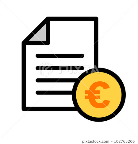 Euro coin and accounting documents. vector. Euro coin and accounting documents. vector. 102763206