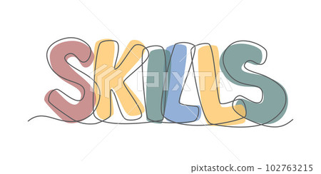 Skills One line drawing on white background 102763215