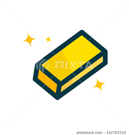 平面設計中的閃光標記和金條圖標。金塊。向量。 平面設計中的閃光標記和金條圖標。金塊。向量。 102763310