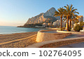 Ifach Cliff from the beach of Calpe. Alicante. Spain. 102764095